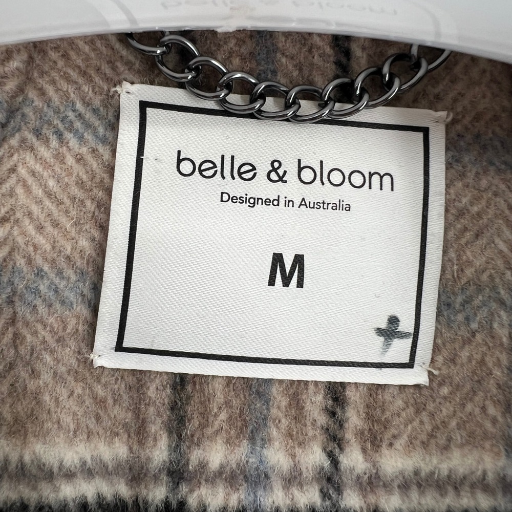 Belle & Bloom Ex-Boyfriend Wool Blend Oversized Jacket Oat Plaid Size M Academia - Picture 6 of 10
